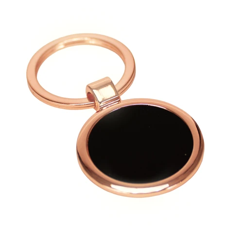 Llavero redondo encobrizado negro "PETE"