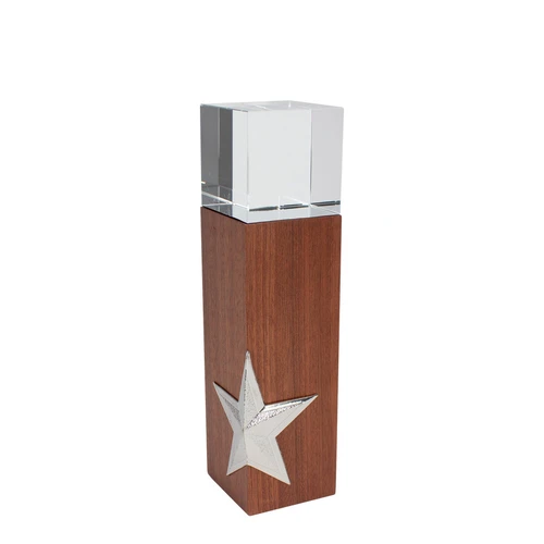 Trofeo de Madera y Cristal "Silver Star"