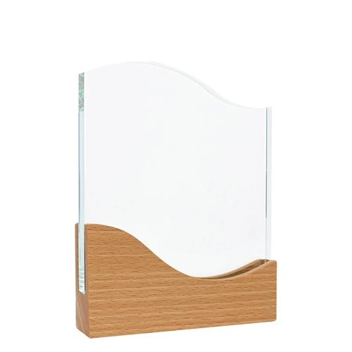 Trofeo Galvano de Madera y Cristal "Wave"
